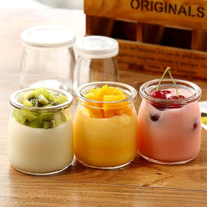 ihomecooker Mini Pudding Jars 60Pack, 3.4 oz Glass Favor Jar with Lids, Candle jars,Yogurt Containers with Lids, Mason Jar,Bath Salt Jars Wedding Favors Honey Pot