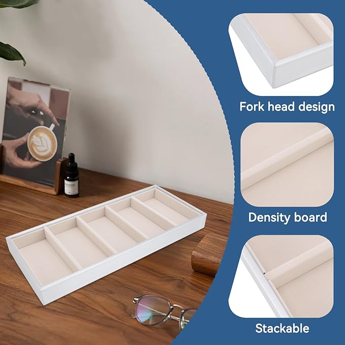 Velvet Glasses Box Tray, Stackable Glasses Display Tray Jewelry Organizer Trays for Glasses and Watch Holder Organizer Tray(Grey)