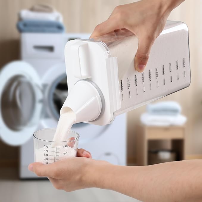 3 Packs Plastic Liquid Laundry Detergent Dispenser, 78 Oz Laundry Detergent Dispenser for Fabric Softener, Bleach, Powder, Beads