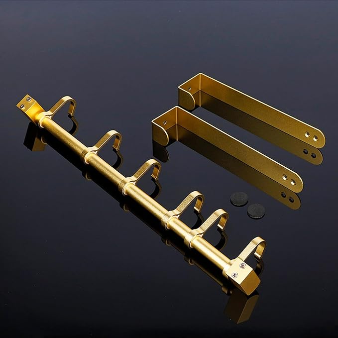 BOF Over The Door Hooks, Adjustable 6 Door Hooks for Hanging, Premium Aluminum Over Door Hanger, Thin Overhead, No Impact Door Closing, for Bathroom, Bedroom Doors, Hanging Coats, Towels and More