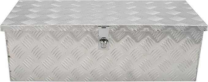 30''Inch Aluminum Truck Tool Box Truck Bed Toolbox Trailer Chest Box Storage Organizer Waterproof Square Storage Organizer w/Side Handle Lock&Keys Silver(‎30" Lx13'' Wx10'' H)