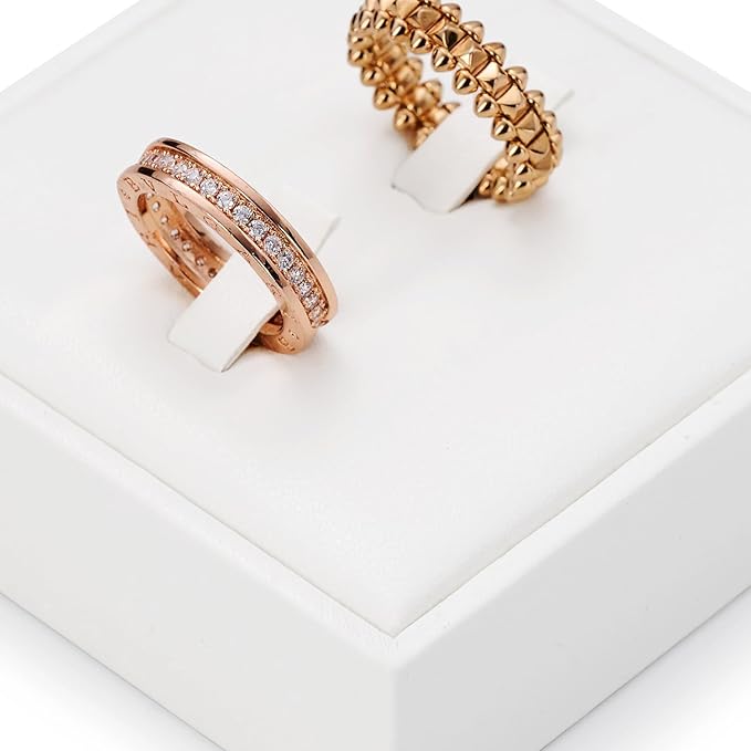 2 Slot Ring Stand PU Leather Rings Display Holder Rings Organizer White Jewelry Display Showcase