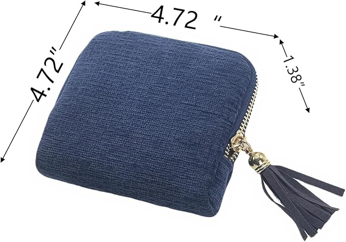 Small Travel Jewelry Case - Jewelry Travel Organizer Bag with Tassel Zipper for Bracelets, Necklaces, Bangles, Jewelry Organizer Storage Bag Gift for Women Girls - LJB001-Royal Blue