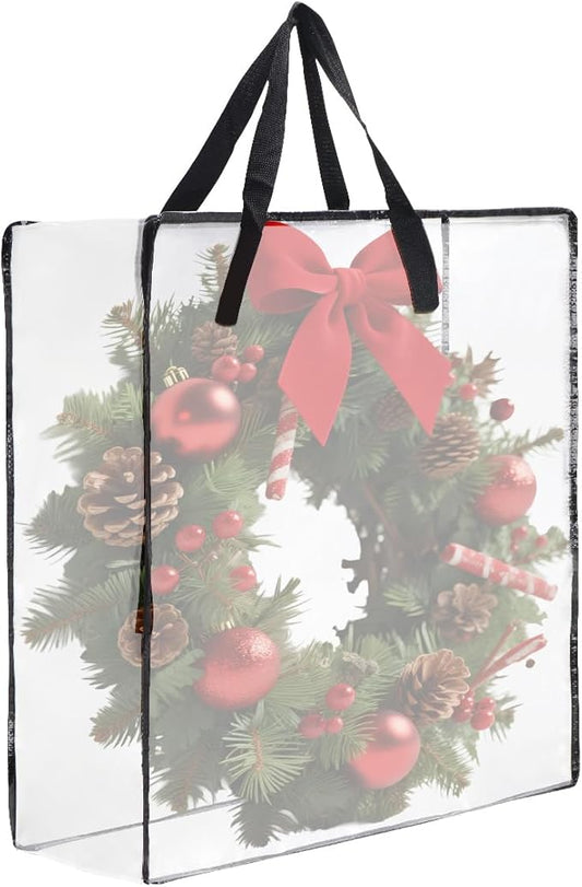 Wreath Storage Bag 1 Pack, 26 Inches 95 L Wreath Storage Container for Home Storage, Storage Bag for Spring Summer Christmas Wreath Decorations or Clothing Blanket Comforters Bed Sheets Pillows
