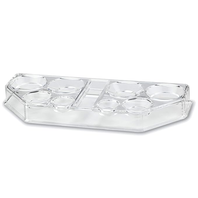 byAlegory (2 Pack) Acrylic Makeup Beauty Blending Sponge Organizer Drying Tray Stand | 9 Space Storage Container Fits All Brands of Foundation Blending Sponges (2 Pack)
