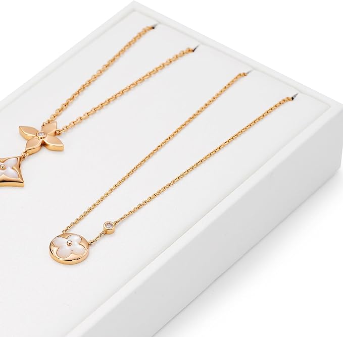 2 Slot Jewelry Stand Pendant Necklace Drawer Jewelry Organizer Tray White Bracelets Display Holder PU Leather