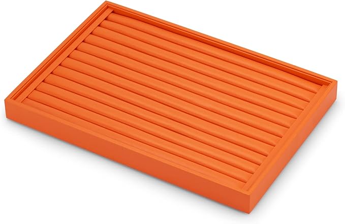 Leather Ring Earrings Trays Jewelery Tray Ring Earrings Organizer Tray For Rings, Earrings, Coins, Brooches Organizer (Orange)