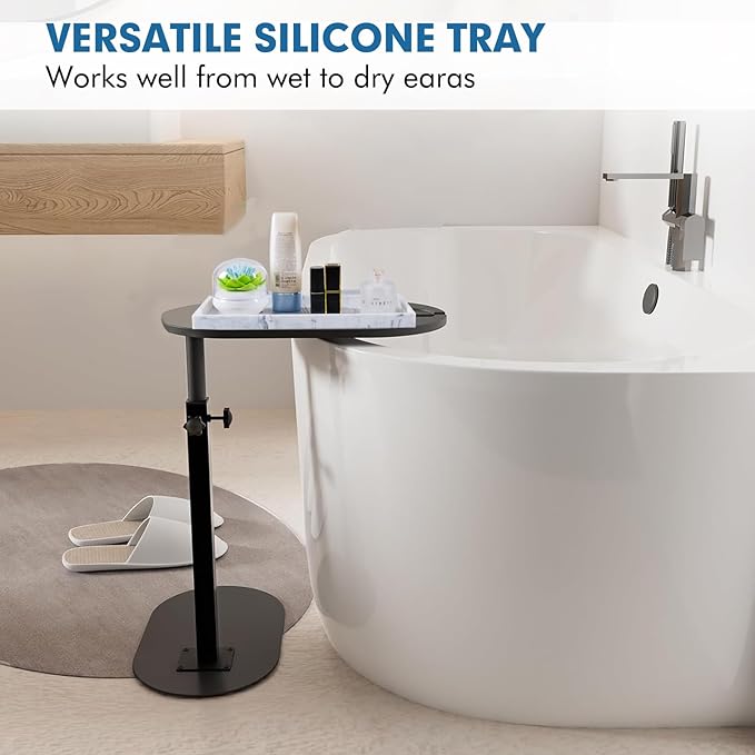 Bloss Counter Marble Tray and Soap Holder - 15.7" Silicone Bathroom Vanity Trays for Kitchen Counter, Toilet Tank Tray, Great Storage Trays for Perfume, Jewelry,Candle, Key