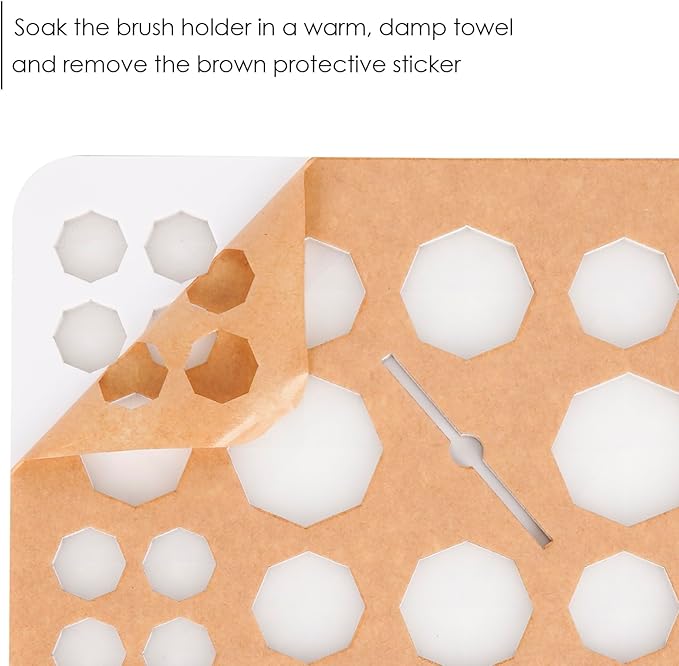 Makeup Brushes Drying Rack with Silicone Mat, Adjustable Makeup Brush Holder, Makeup Brush Display Dryer Stand, 26 Holes Acrylic Brush Organizer Stand (White)
