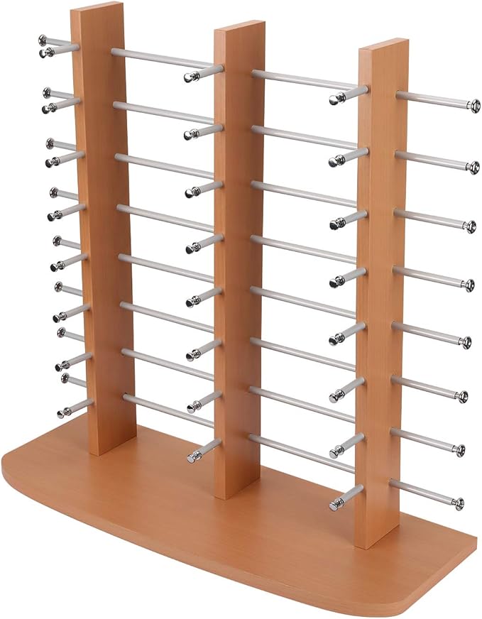by Polmart Sunglass/Eyewears Display Stand, Maple, Triple Towers, 24-Pair Capacity