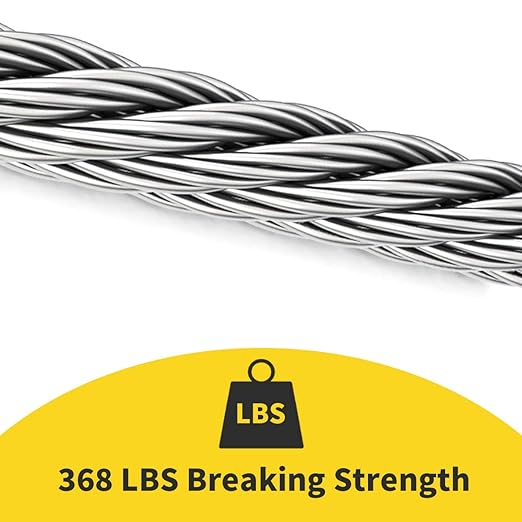 1/16 Wire Rope, 1000FT 304 Stainless Steel Cable with 300Pcs Crimp Sleeves, Aircraft Grade, 7x7 Strand, 368lbs Breaking Strength, for Garden Trellis, Clothesline, Railing,Trellis