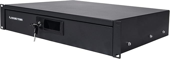 Sound Town 19-inch 2U Locking Rack Drawer, with Protection Foam (STRD-2D)