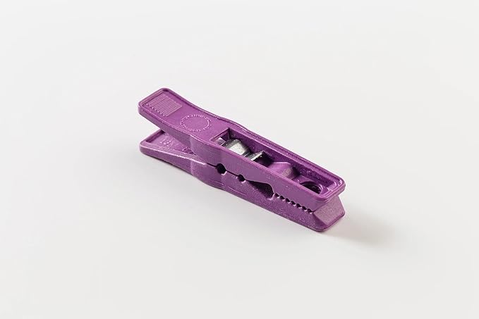 Clothes Pins – Heavy-Duty Plastic Clothes Pins – Clothespins for Hanging Clothes, Drying, Clipping – Laundry Clips for Drying Clothes with Pinch Mechanism - Purple, 12 Packs