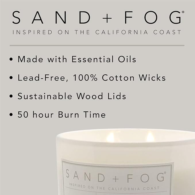 Sand + Fog Scented Candles - Harvest Wreath - Additional Scents and Sizes - 3 Wicks 100% Cotton Lead-Free - Luxury Air Freshening Jar Candles - Perfect Home Decor - 21 oz