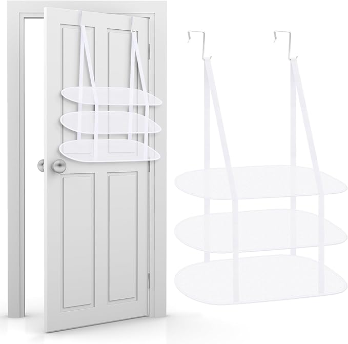 2 Pack 3 Tier Over The Door Folding Drying Rack Sweater Drying Rack 26.5" x 34.5" Flat Room Organization Dryer Racks for Laundry Perfect for Small Spaces Apartments Dorm Rooms and Bathrooms (White)