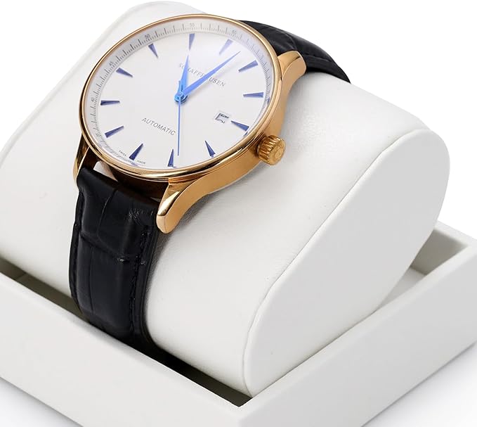 Watch Stand PU Leather Display Holder Organizer White Jewelry Showcase