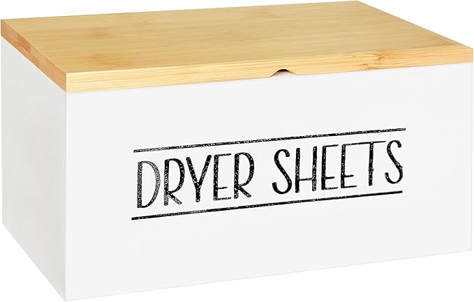 Hinged Lid Dryer Sheet Holder, Wooden Dryer Sheet Container, Dryer Sheet Dispenser Wood, Aesthetic Design Dryer Sheets Holder, Laundry Sheet Holder, Dry Sheets Container, Dryer Sheet, White