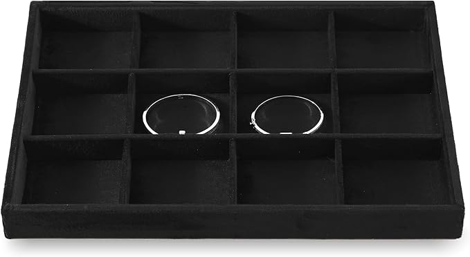 Jewelry Organizer For Drawer, Velvet Jewelry Trays,Premium Watch Tray,Luxury Bracelet Storage,Black Stackers Jewelry Organizer