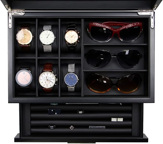 Luxury Watch, Sunglasses and Jeweler Display Case and Organizer (Emerald Love)