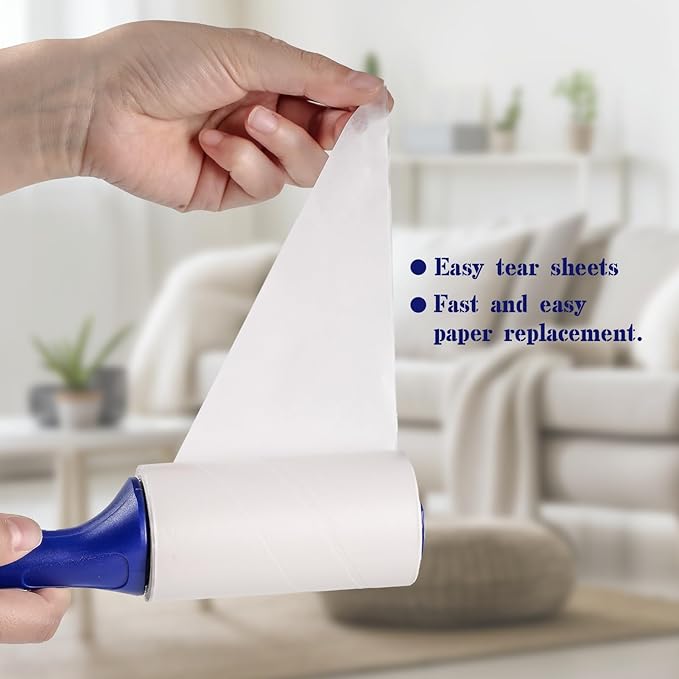 Extra Sticky Lint Roller Portable Lint Remover Lint Rollers 315 Sheets with 1 Handle 3 Rollers for Pet Hair Clothes Furniture Carpet