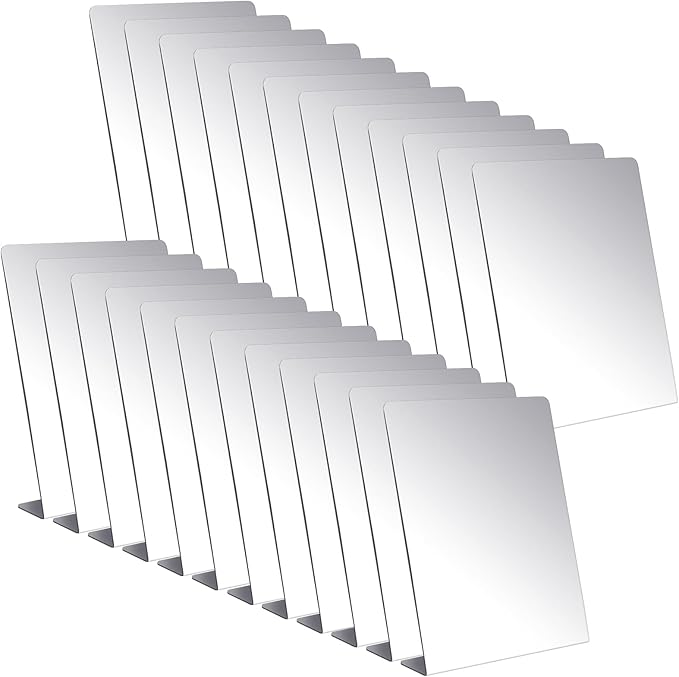 Amyhill 24 Pcs Counter Top Mirror Freestanding Mirror Single Sided Acrylic Desk Glass for Tabletop Bedroom Office Bathroom Home Dorm (8.5 x 9 Inch)