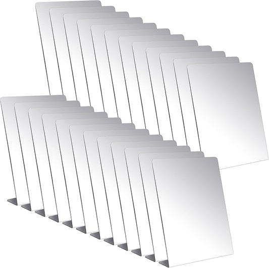 Amyhill 24 Pcs Counter Top Mirror Freestanding Mirror Single Sided Acrylic Desk Glass for Tabletop Bedroom Office Bathroom Home Dorm (8.5 x 9 Inch)