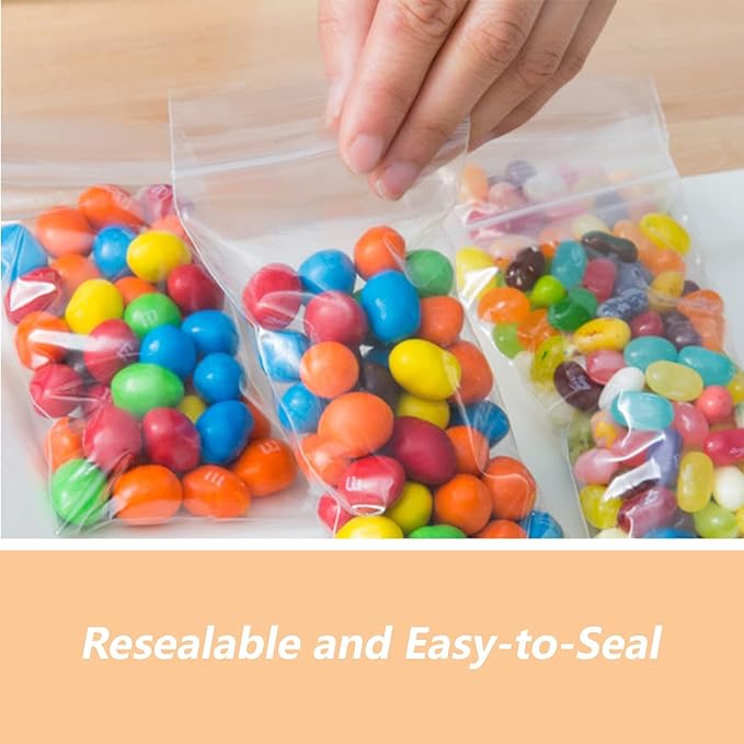 13" x 15"(200 Count) Large Zip Poly Bags - Clear Plastic Reclosable Storage Zipper Bags 2 Mil for Clothing, T-Shirts, Pants