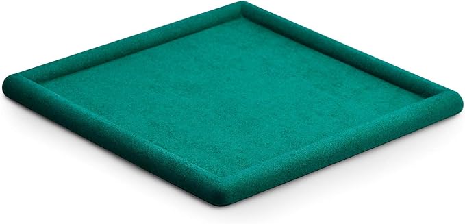 Oirlv Top Microfiber Jewelry Tray Square Nightstand Organizer Rings Earrings Necklace Trinket Storage Tray Showcase Jewelry Display (Green)