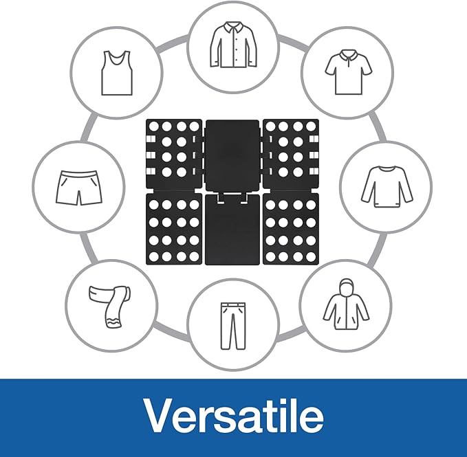 BoxLegend Shirt Folding Board Shirt Folder Durable Plastic with Drawing Aid Art Design Ruler for Adults and Kids(Black &Blue)