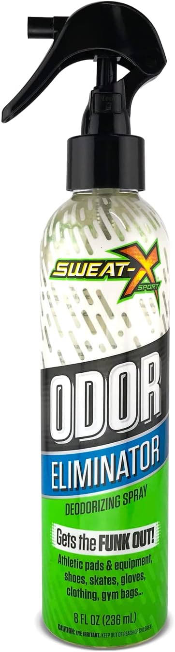 Sweat X Sport Extreme Odor Spray – Multipurpose Deodorizer for Stinky Shoes, Clothes, Sports Equipment & All Fabrics – Concentrated Formula, No Washing Required - Active Fresh Scent – 8 Fl Oz