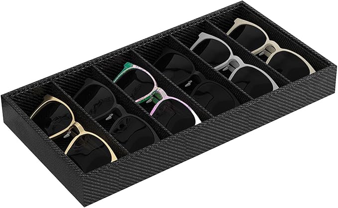 Sunglass Organizer Tray,Eyeglass Storage for Multiple Glasses,Jewelry and Sunglasses Drawer Organizer (Carbon Fiber 1)