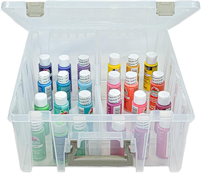 ArtBin 6990SO Super Satchel Double Deep Compartment Box - Art Storage with 8 Removable Compartments, Smart Closure for Craft Supplies (Gold - Pack of 1)