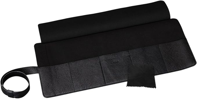 SENA Leather Watch Roll Organizer - 5 Slot Genuine Leather Travel Case for Watches, Watch Bands, Cables and Accessories - Compact, Elegant and Durable