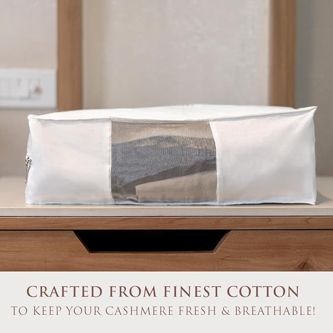 Cashmere Sweater Storage Bags | PACK OF 2 |Breathable & Washable Sweater Storage Bags | Suitable Clothes Organizer For Sweaters, Merino Wool, Scarves and more