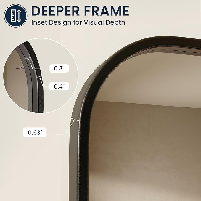 2 Pack Bathroom Mirrors for Over Sink, 24"x30" Matte Black Framed Vanity Mirror, Rounded Corner Rectangular Metal Mirror for Wall, Modern Farmhouse Industrial Decor