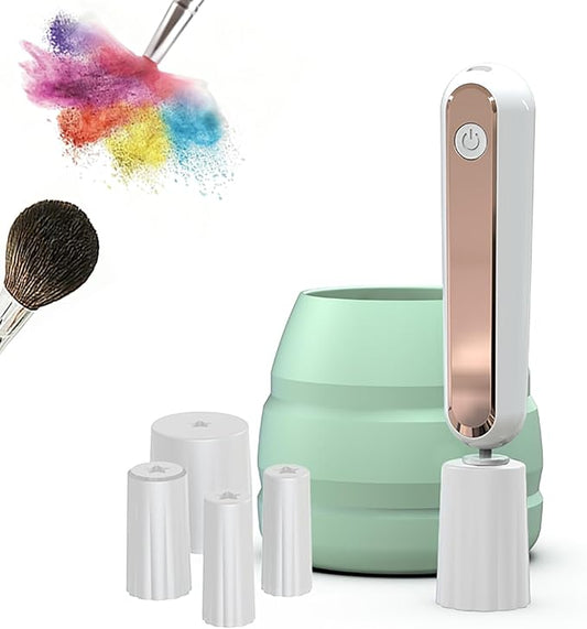 Electric Makeup Brush Cleaning Drying Machine, Portable and Efficient Cleaner with Three-Level Cleaning and Spin Drying Adjustment Functions