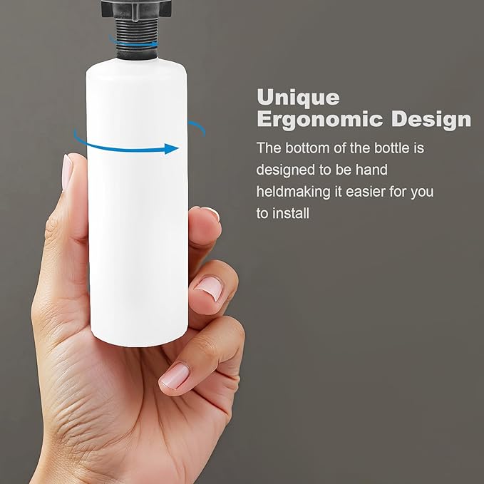 Soap Dispenser, Kitchen Sink Soap Dispenser Built in and Refill from The Top Design,Brushed Nickel ABS Head with 12 Ounce Bottle