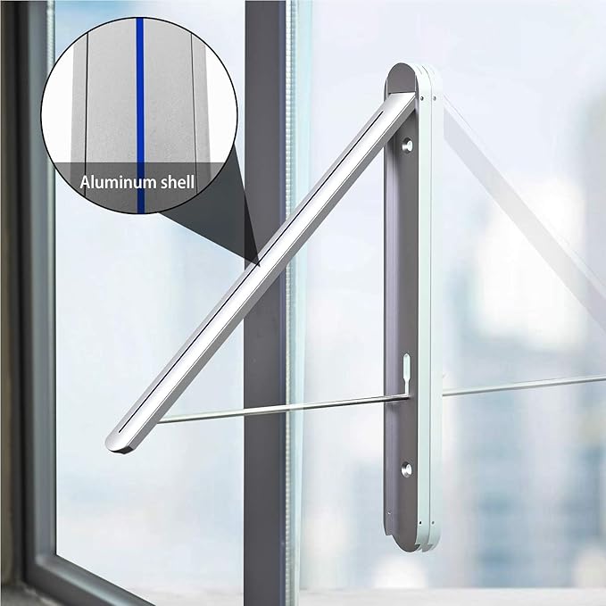 Clothes Drying Rack,Wall Mounted Clothes Hanging Rack,Retractable Folding Hanger,Laundry Room Organization,Drying Racks for Laundry,Bathroom,Garage,Indoor&Outdoor Aluminum1pcs