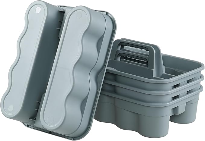 Ramddy 4 Packs Multipurpose Cleaning Supplies Storage Caddy with Handle, Commercial Househole Organizer Baskets Caddies