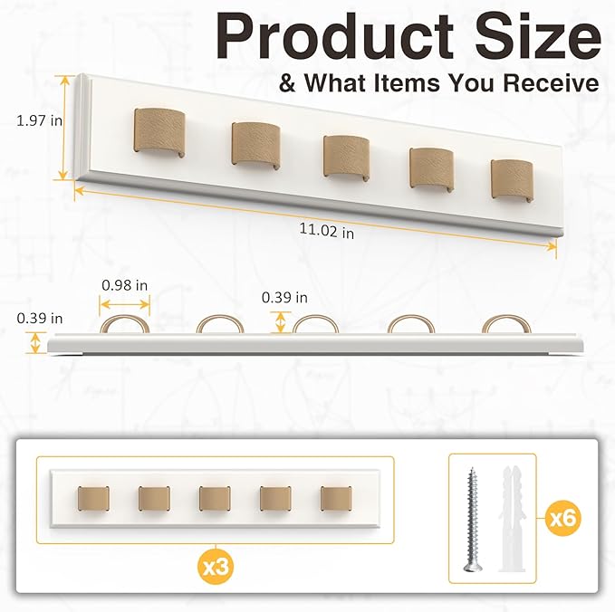 3 Pack Sunglass Organizer, Wall Mounted Sunglasses Organizer, Wooden Glasses Holder Sunglass Holder, Sunglasses Rack for Hanging Your Multiple Eyeglasses, for Wall, Home Decor(Cream)