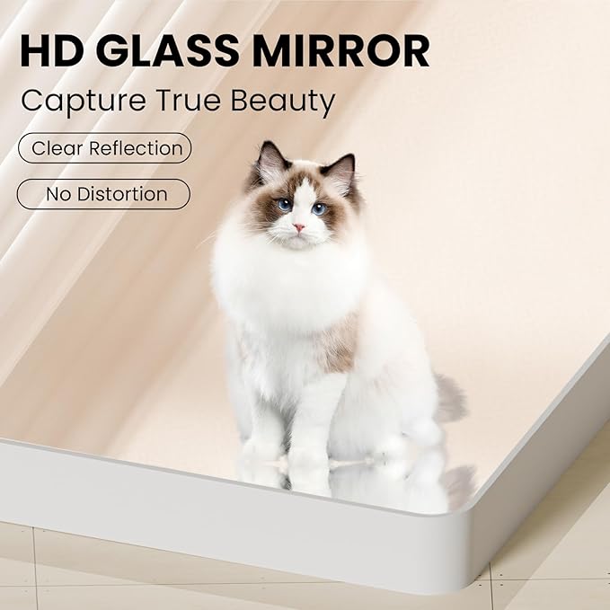 White Bathroom Mirror 22x30 Inch, White Metal Framed Bathroom Mirror for Wall, Rounded Rectangle Matte Bathroom Vanity Mirror, Tempered Glass, Anti-Rust, Horizontal/Vertical