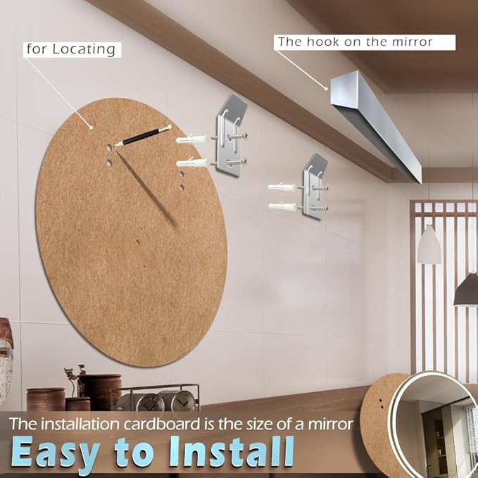 KWW 40 Inch Large Modern LED Round Bathroom Vanity Mirror, Color Temperature Adjustable, Anti-Fog Dimmable Lights, Easy to Install, Wall Mounted Makeup Mirror with Smart Touch Button