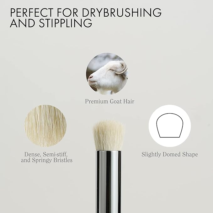 ARTIFY Drybrush Set with Dampening Pad and Brush Soap: 5 Sizes Professional-Grade Dry Brush for Effortless Miniature & Model Painting - Hobby Paint Brushes for Tabletop & Wargames Miniatures
