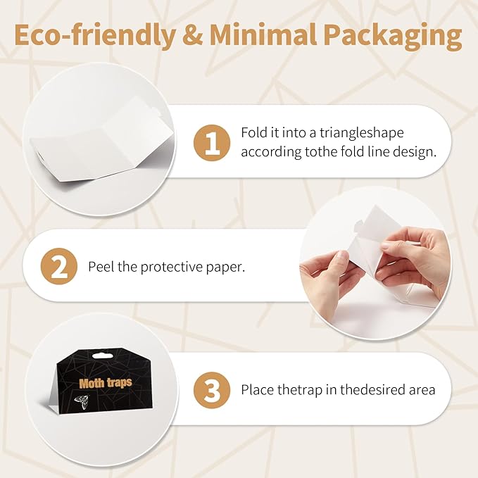 Upgraded Moth Traps, 6Pack Double Potent Pantry & Clothes Traps with Pheromones Prime, No Toxic & Odorless Meal Moth Trap, Organic Sticky Moths Balls Repellent with Lure for Closet, Kitchens