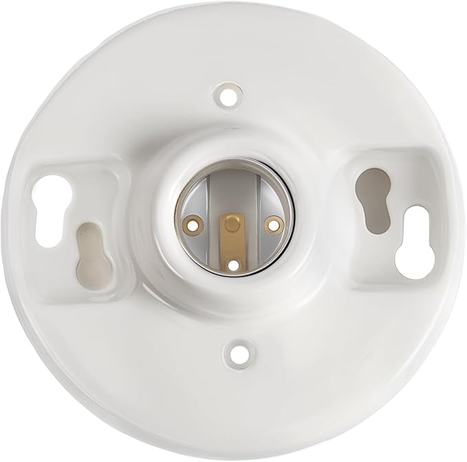 1 Pcs Medium Base E26 Lamp Holder Ceiling Light Sockets White Bulb Socket Incandescent Fluorescent CFL Lamp Holder 660w 250v (Porcelain)