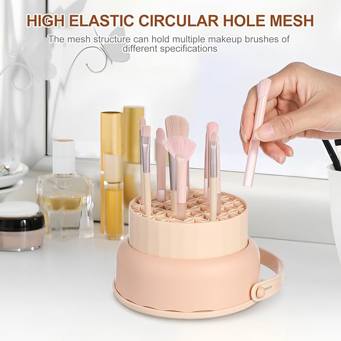 Multifunctional Silicone Makeup Brush Cleaning Bowl with Drying Holder - 3 in 1 Portable Cosmetic Brush Washing Tool and Sponge Cleaner for Efficient Maintenance