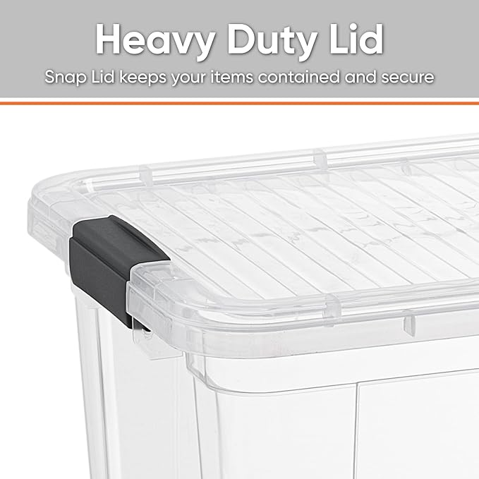 Superio Small Clear Storage Box with Lid, 6.6 Quart Plastic Container Bins for Organizing, Stackable Crates, BPA Free, Non Toxic, Odor Free, Organizers for Home, Office, School, and Dorm, 18 Pack