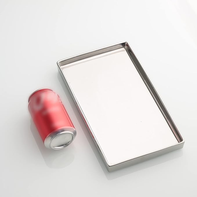 Ceramic Trinket Tray Rectangte Vanity Jewelry Organizer Makeup Mirror Tray Silvery Medium