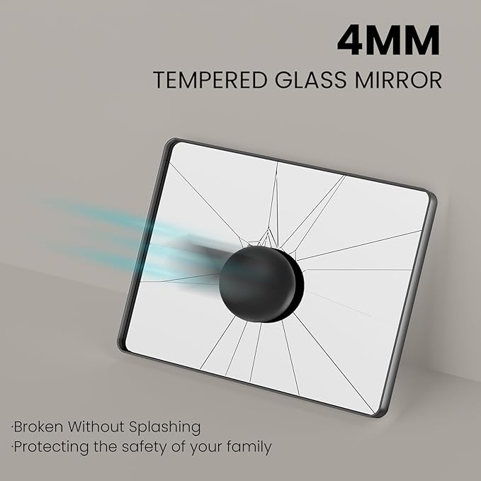 Bronze Bathroom Mirror 72x36 Inch, Brushed Bronze Metal Frame Mirror for Wall, Rounded Rectangle Bathroom Vanity Mirror with Tempered Glass, Anti-Rust, Horizontal/Vertical