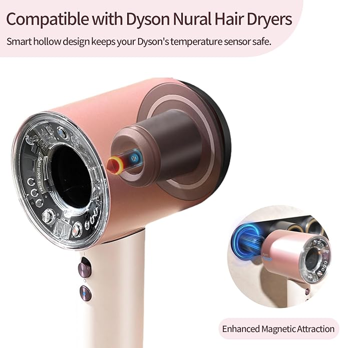 Dyson Hair Dryer Holder Wall Mount, UEMUSI Dyson Blow Dryer Holder for Bathroom, Durable Aluminum Alloy Hair Dryer Wall Mount Hanger Organizer for Dyson Supersonic Magnetic Design with Cord Hook Black
